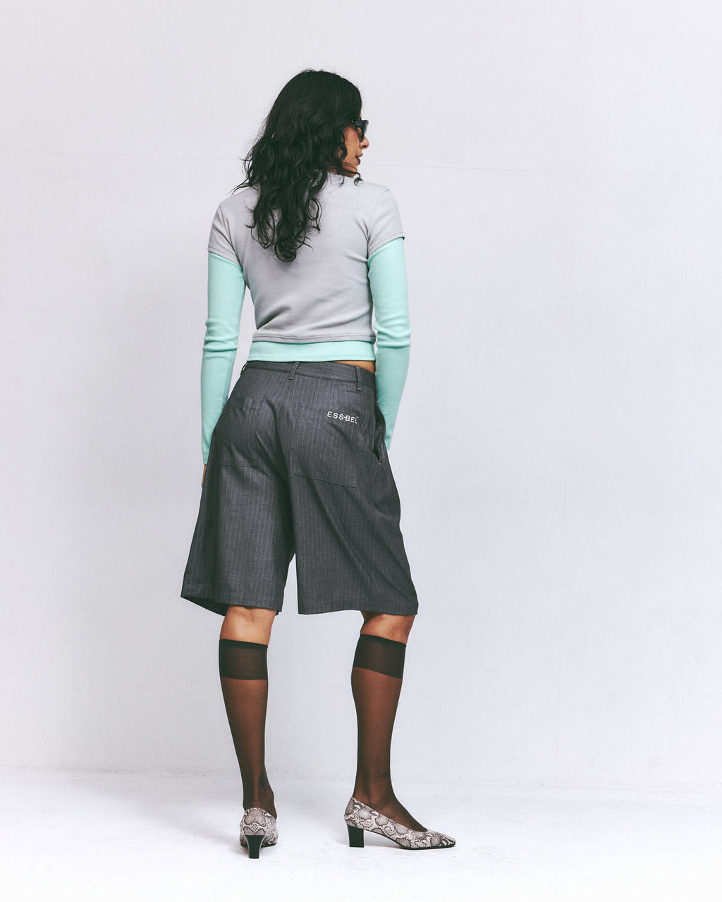 ESS BEE Pinstripe Suit Short (Grey)