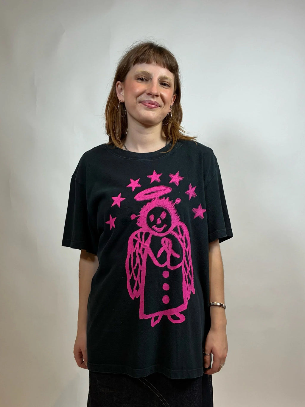 All Angels Are Aliens Pink Print Tee