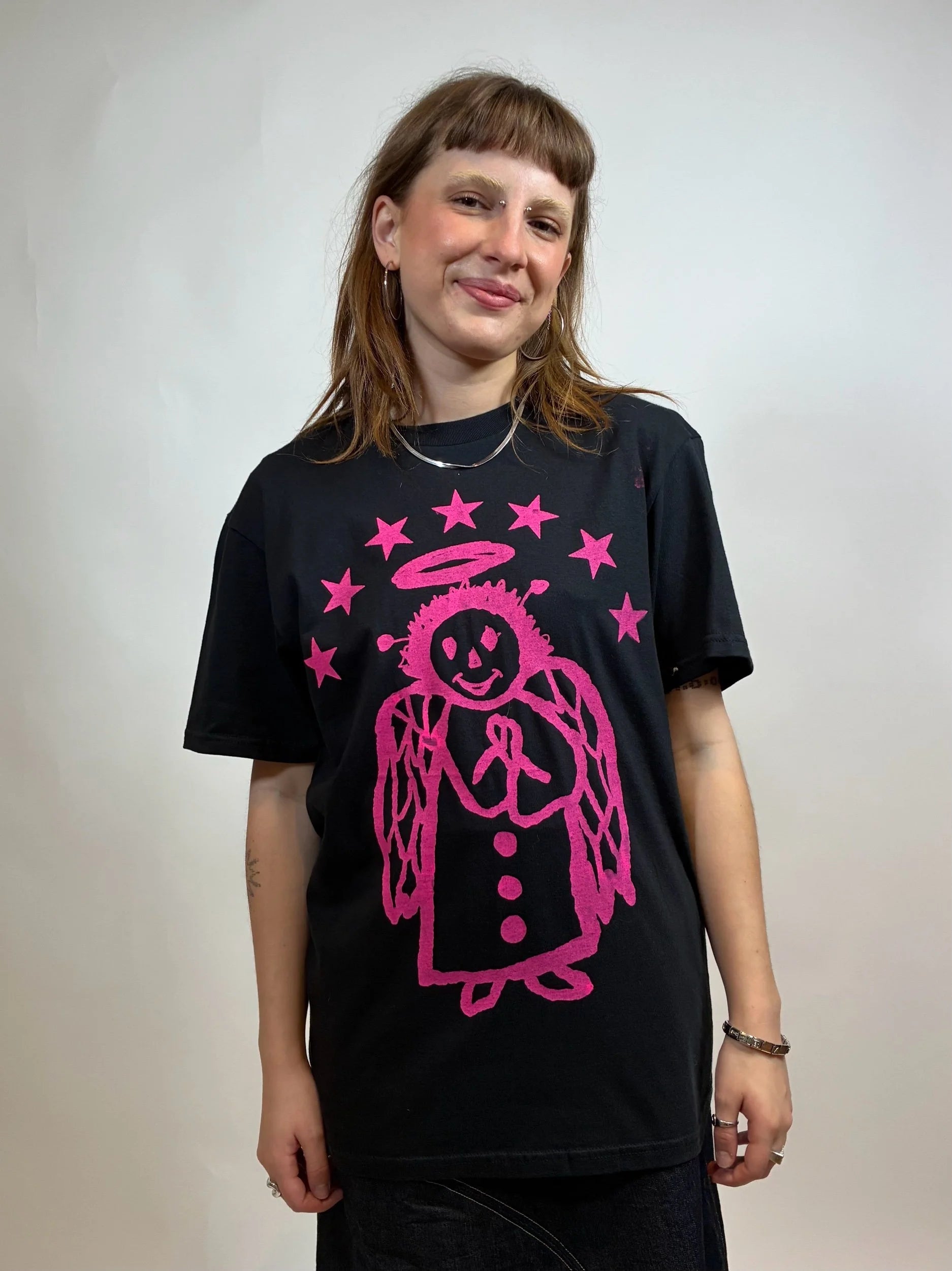 All Angels Are Aliens Pink Print Tee