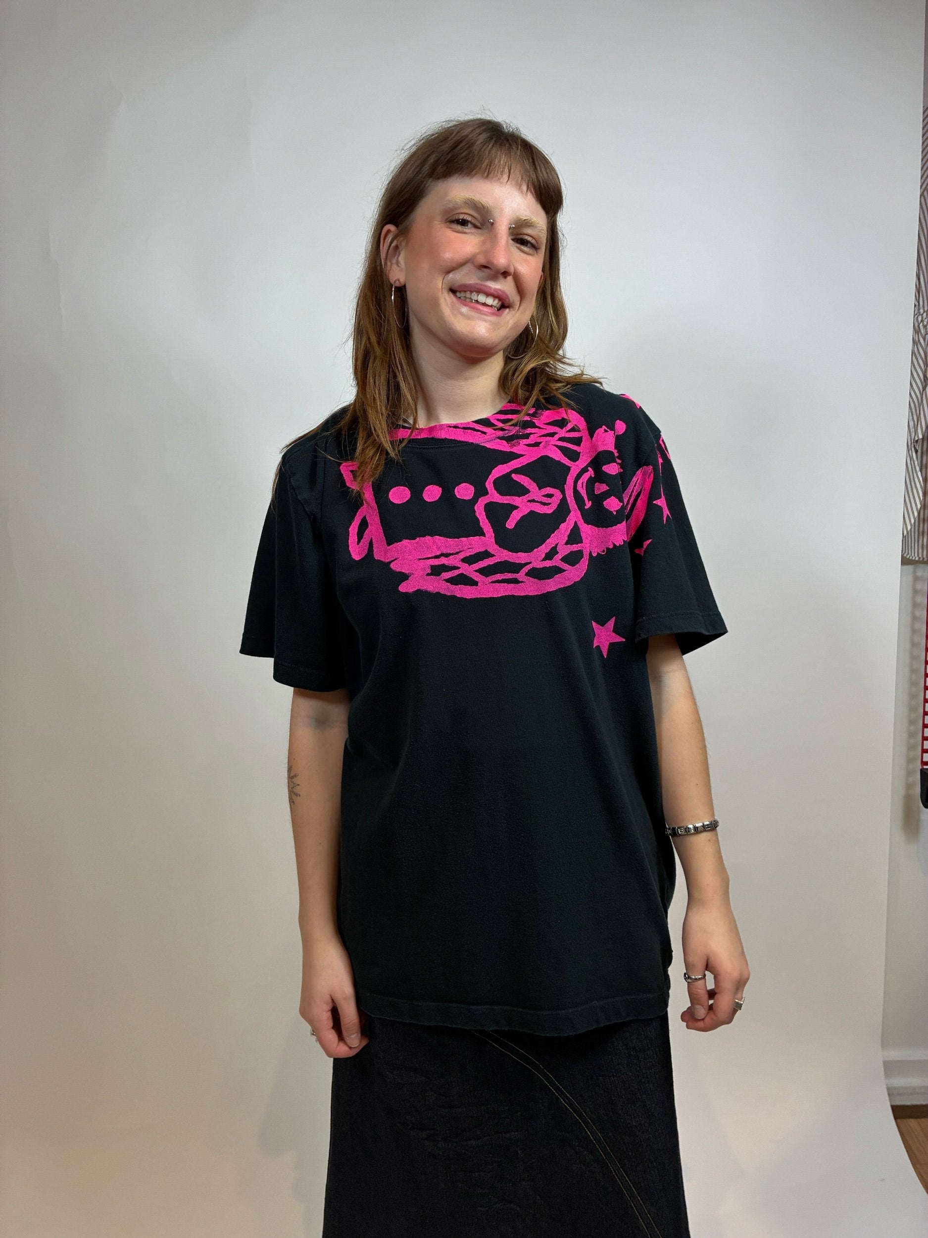 All Angels Are Aliens Pink Print Tee