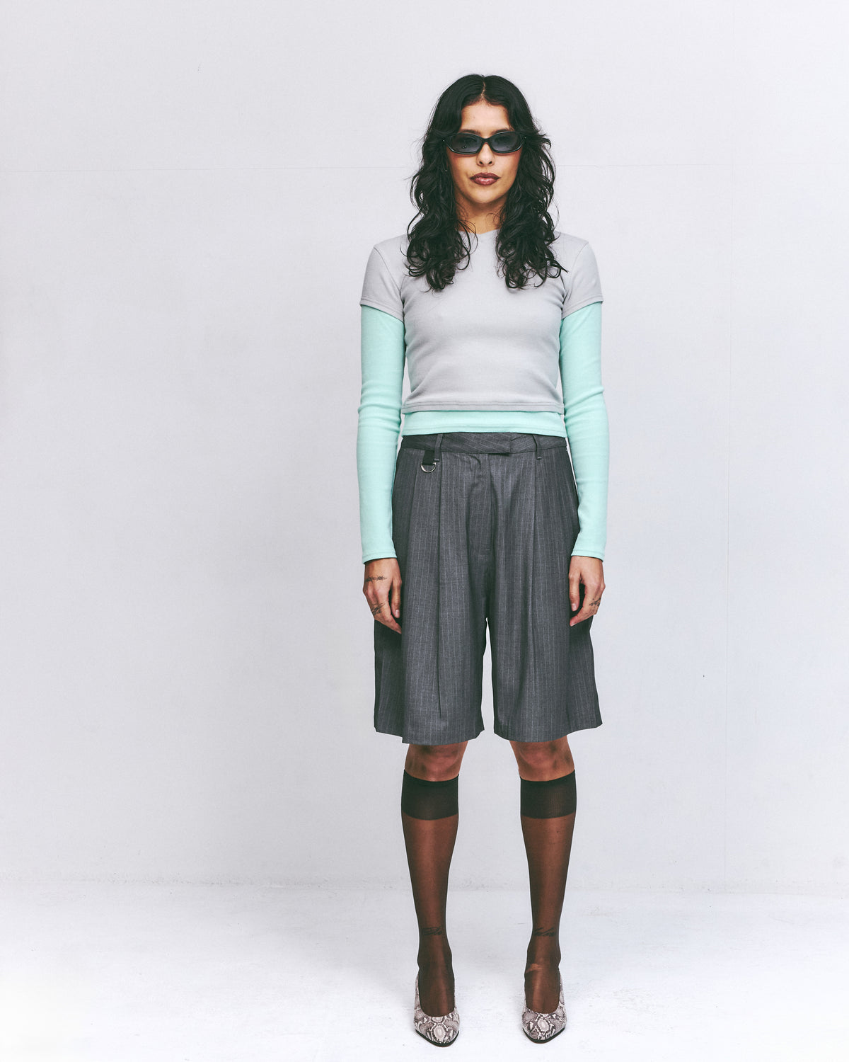 ESS BEE Pinstripe Suit Short (Grey)