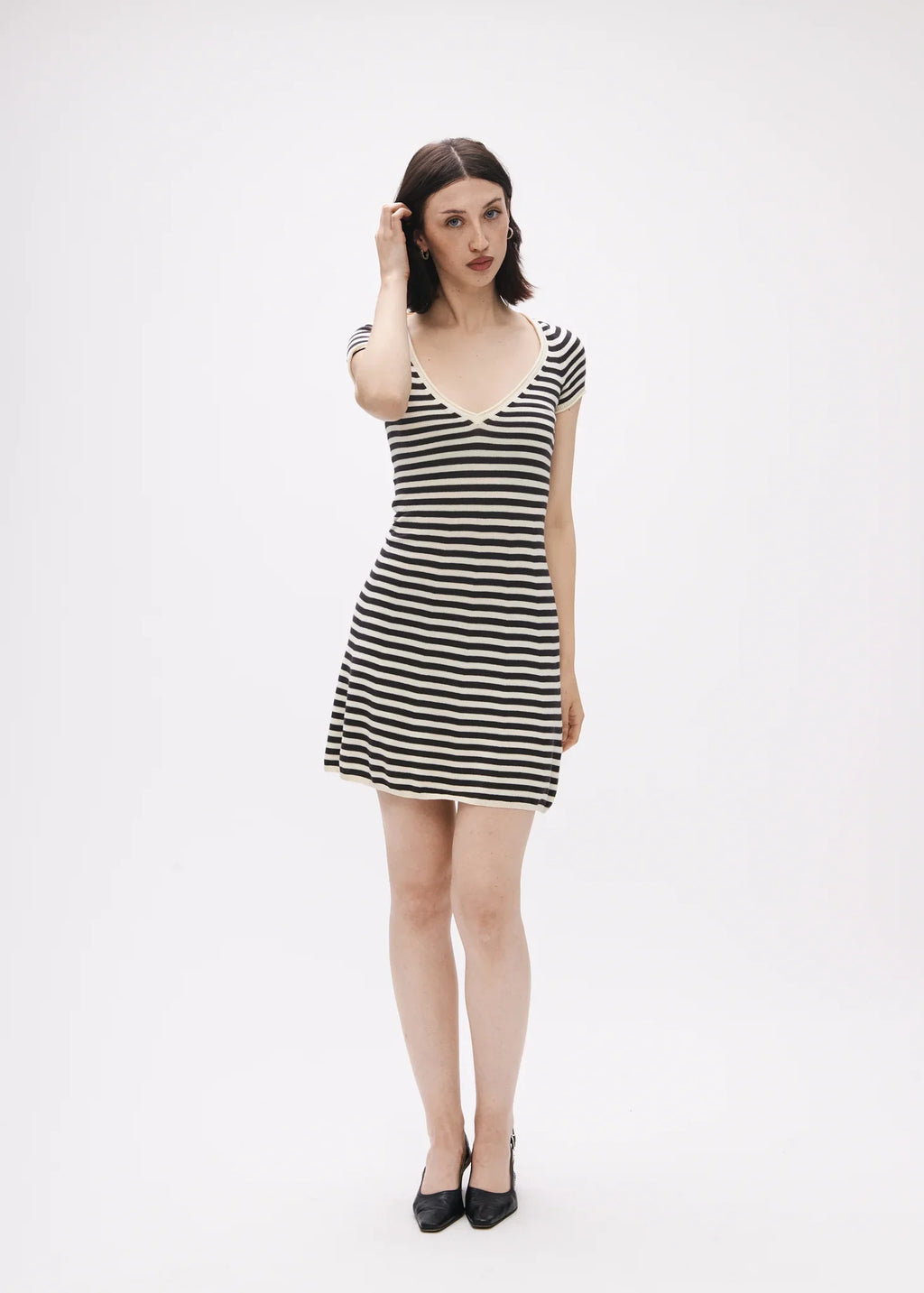 BRB Off The Hook Dress in Cream Stripe (size 1)