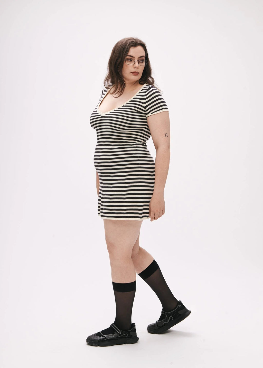 BRB Off The Hook Dress in Cream Stripe (size 1)