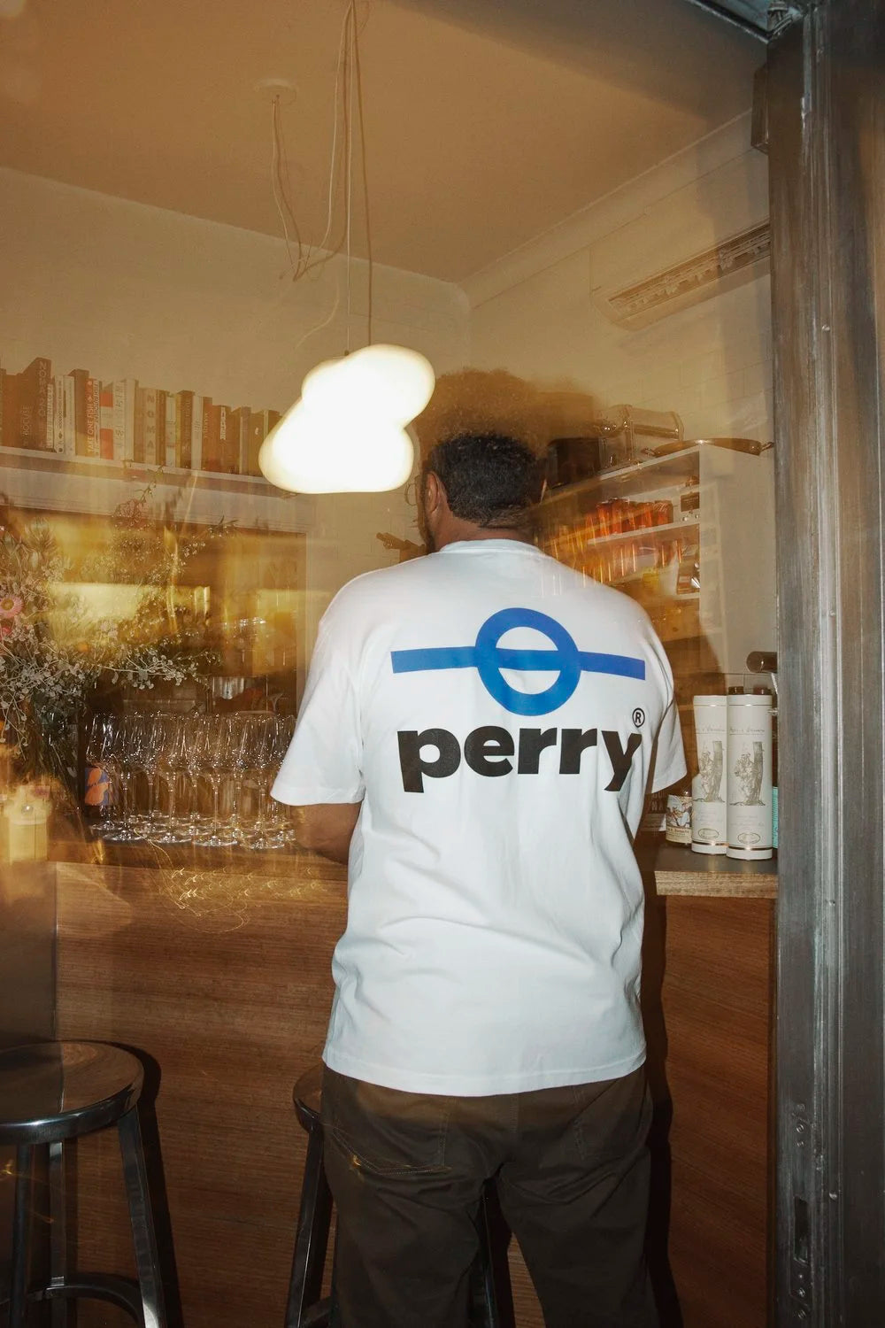 Perry White Logo Tee (L)