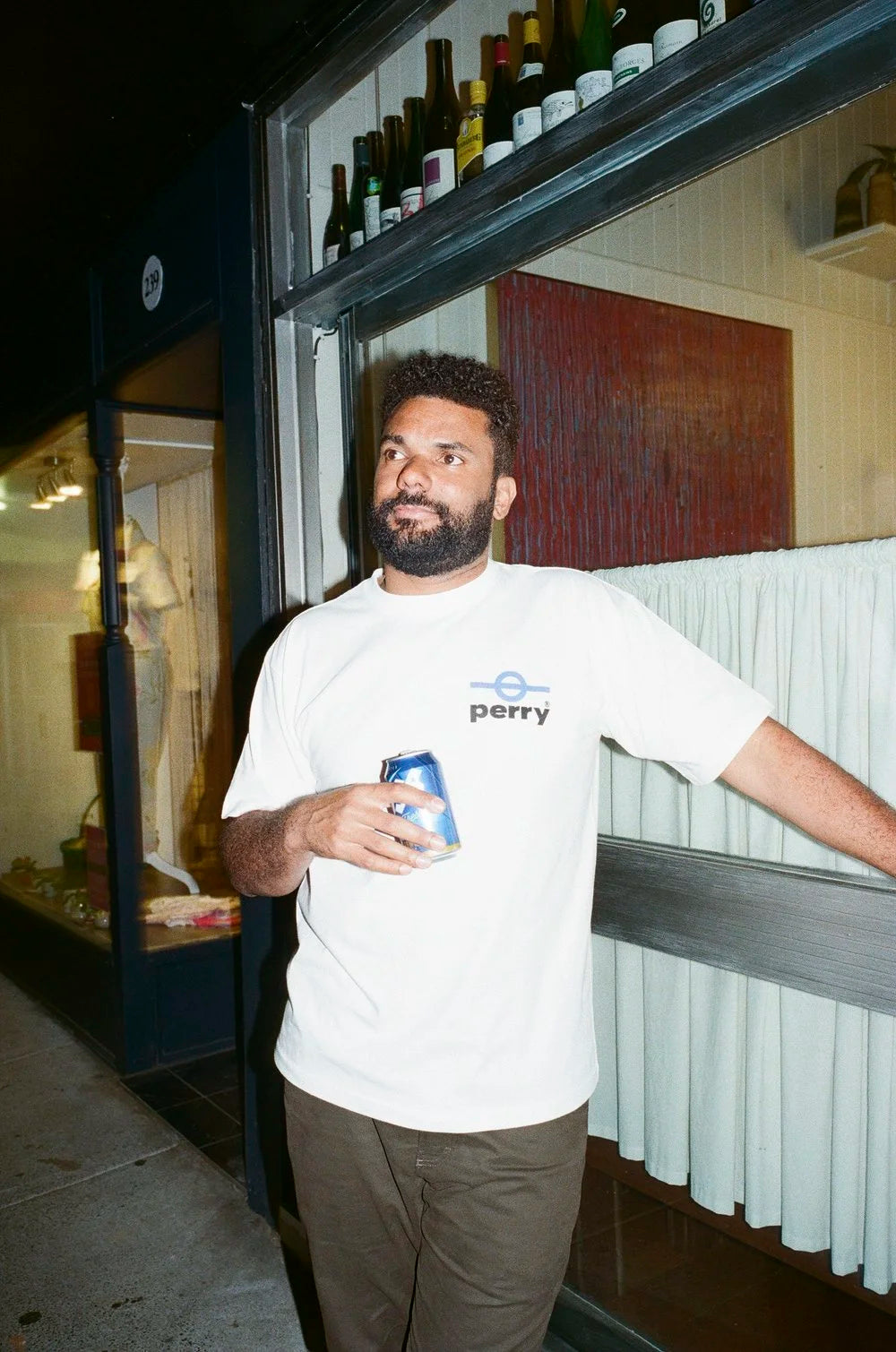 Perry White Logo Tee (L)