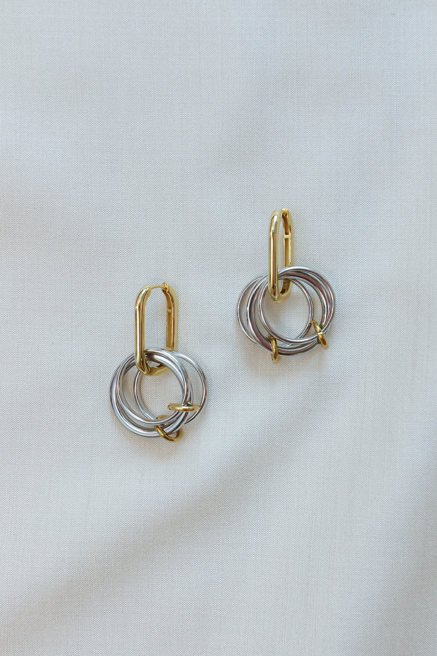 Par Moi Trois Earrings - Gold and Silver