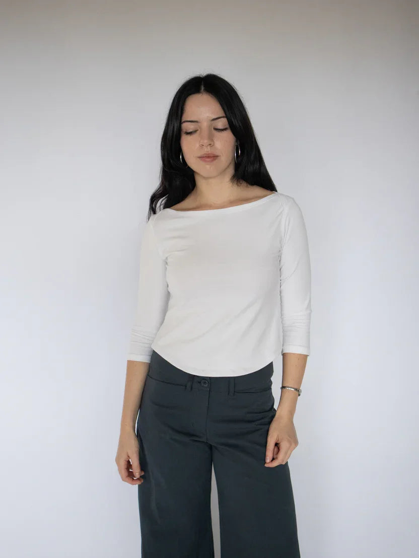 Obelia's Frenchie 3/4 Top in White