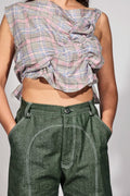Katalyst Handkerchief Top in Newspaper Print