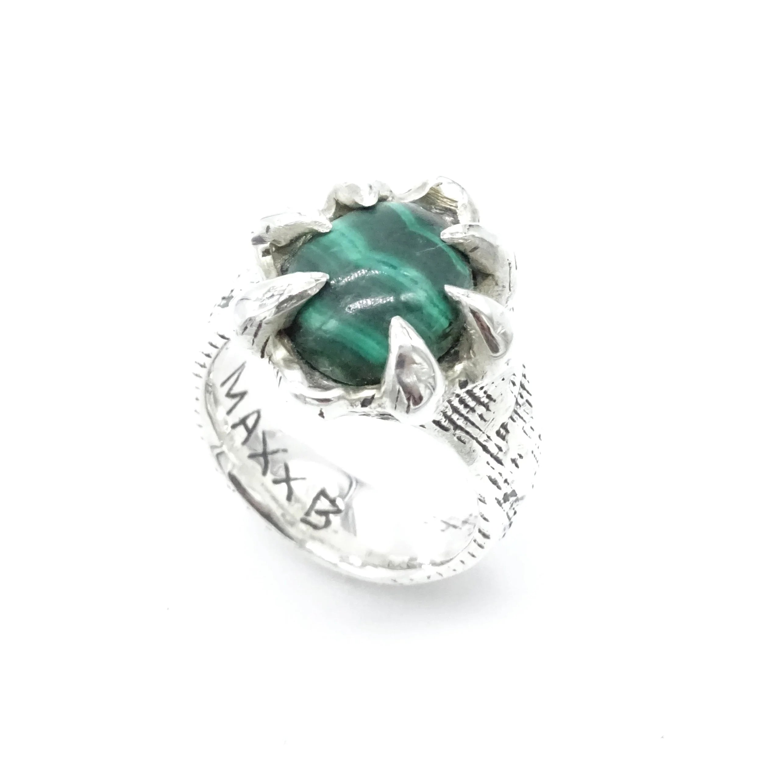 Maxx B Malachite Claws Ring