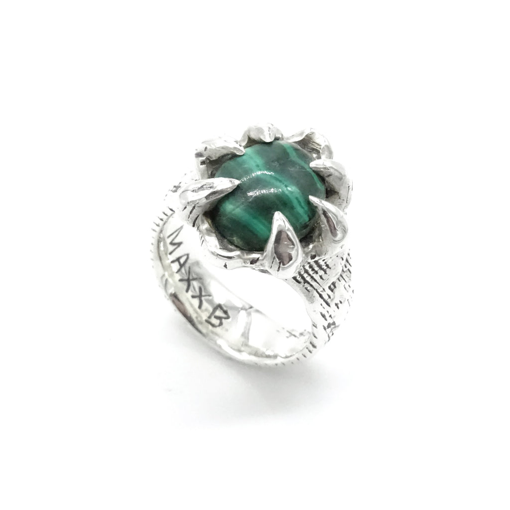 Maxx B Malachite Claws Ring