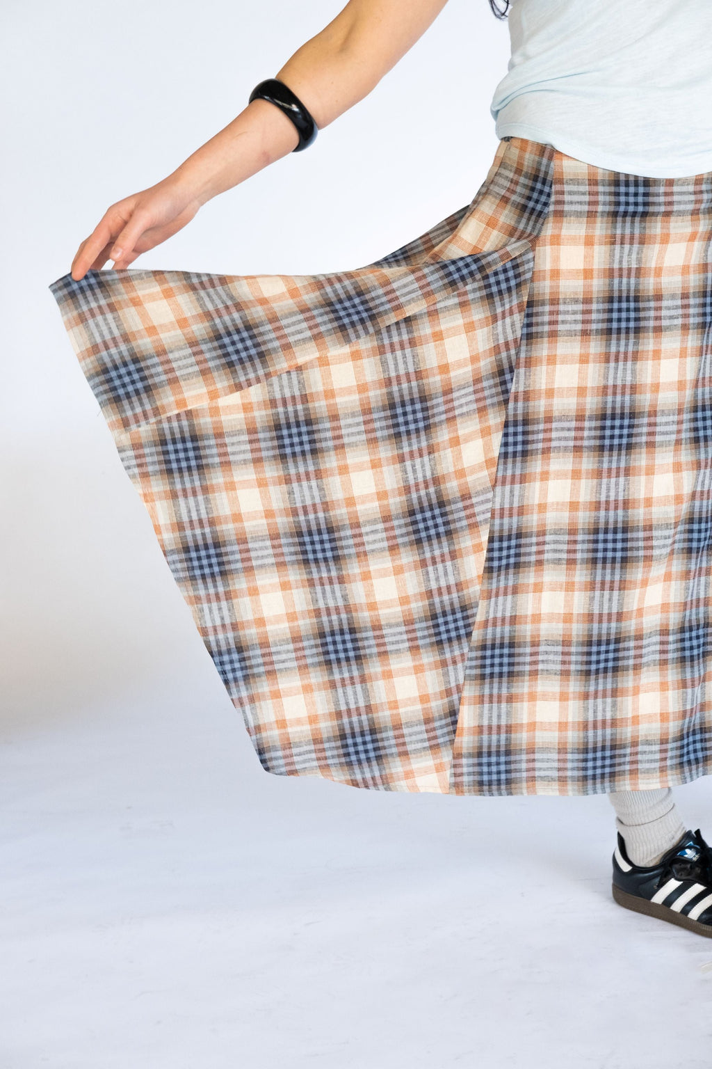 Obelia's Enya Wrap Skirt - Light Plaid