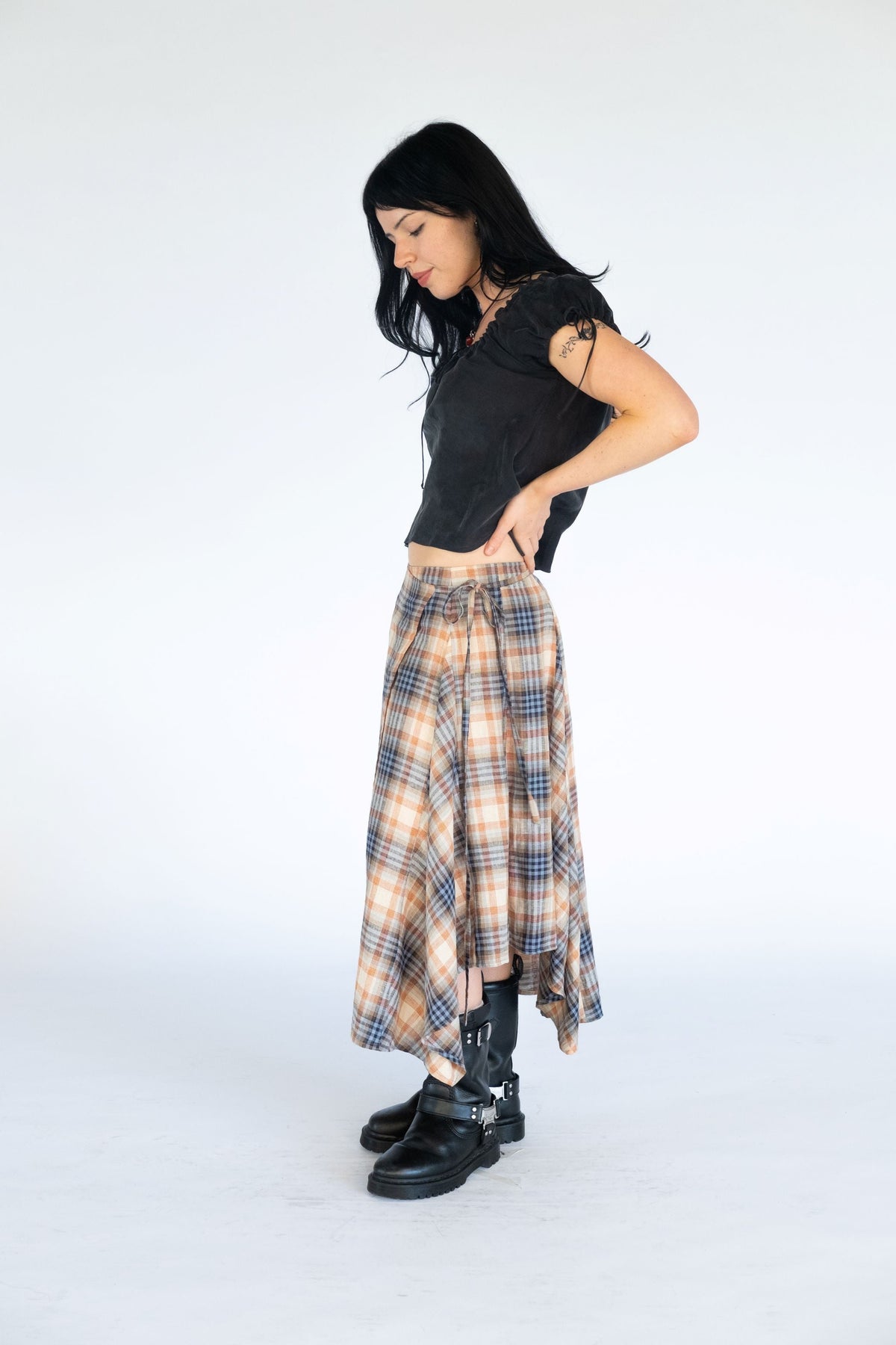 Obelia's Enya Wrap Skirt - Light Plaid
