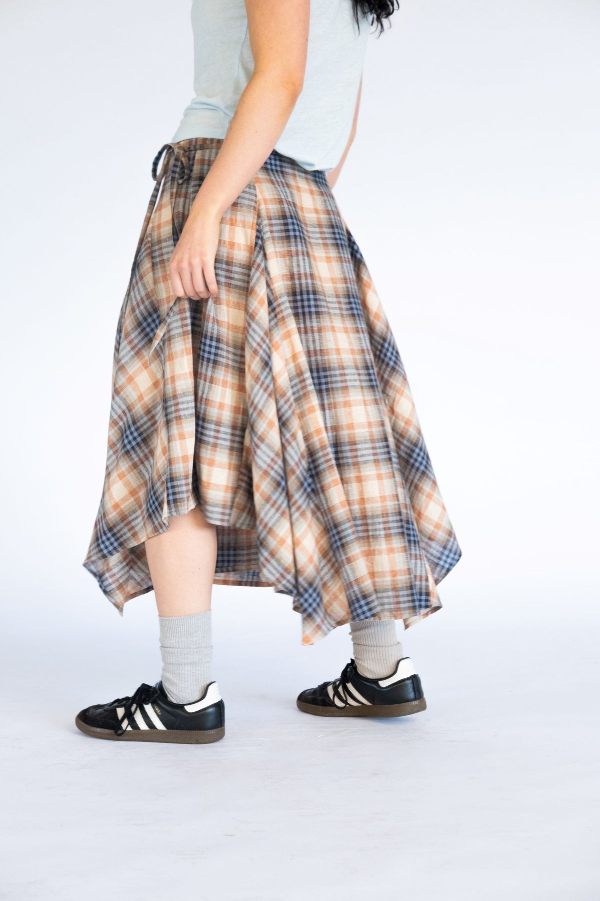Obelia's Enya Wrap Skirt - Light Plaid