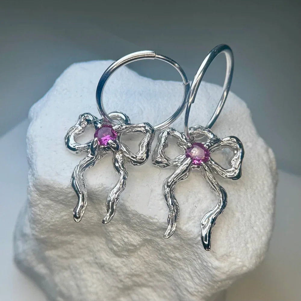 Venom Gemz Pink Ribbon Earrings