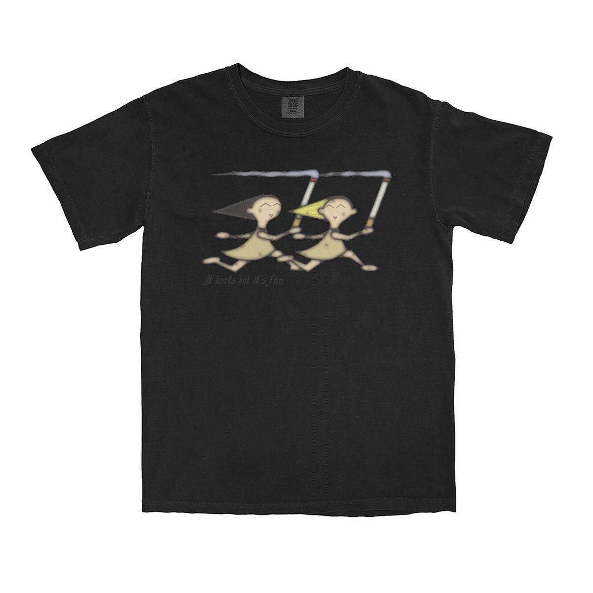 Rainbowsmustdie - "It hurts but it's fun" T-Shirt - Black