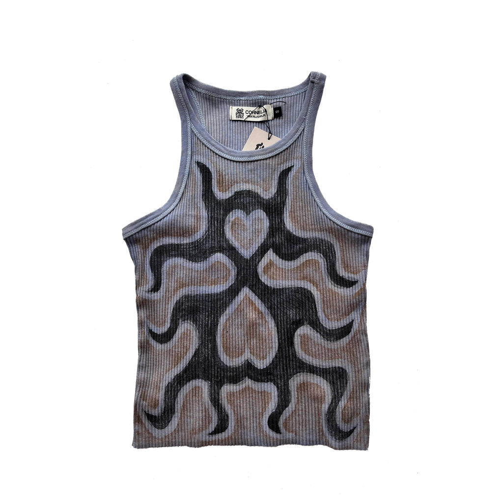 Cornelia van Rijswijk - Reworked Cotton Blend Tank Top - Blue