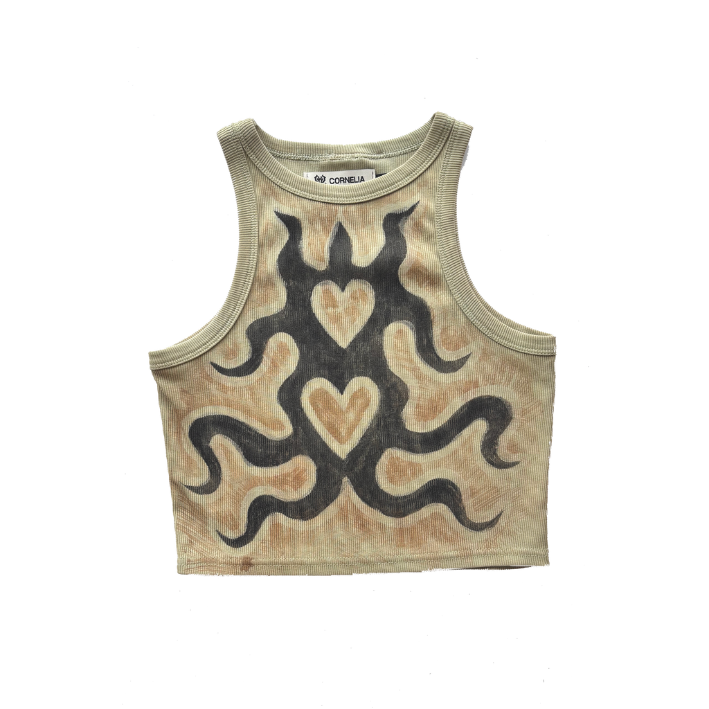 Cornelia van Rijswijk - Reworked Cotton Blend Tank Top - Lime