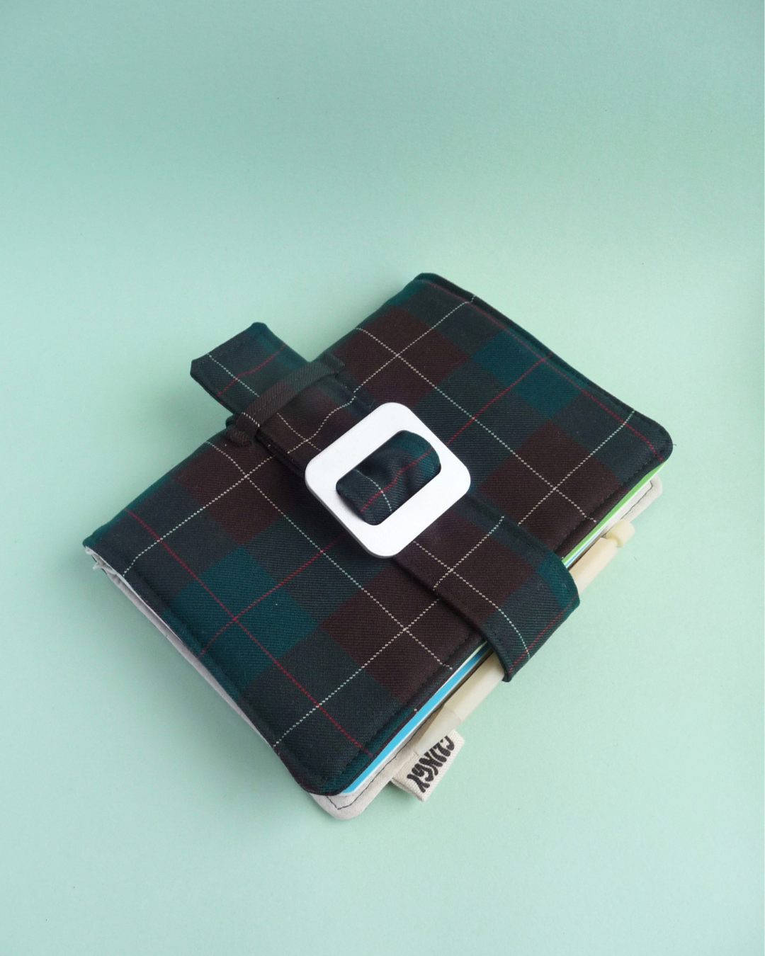 Clingy Journal Cover - Green Plaid